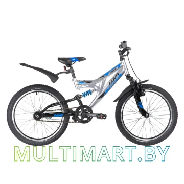 Детский велосипед Novatrack Shark 20SS1V.SHARK.SL20 (серебристый/черный, 2020)